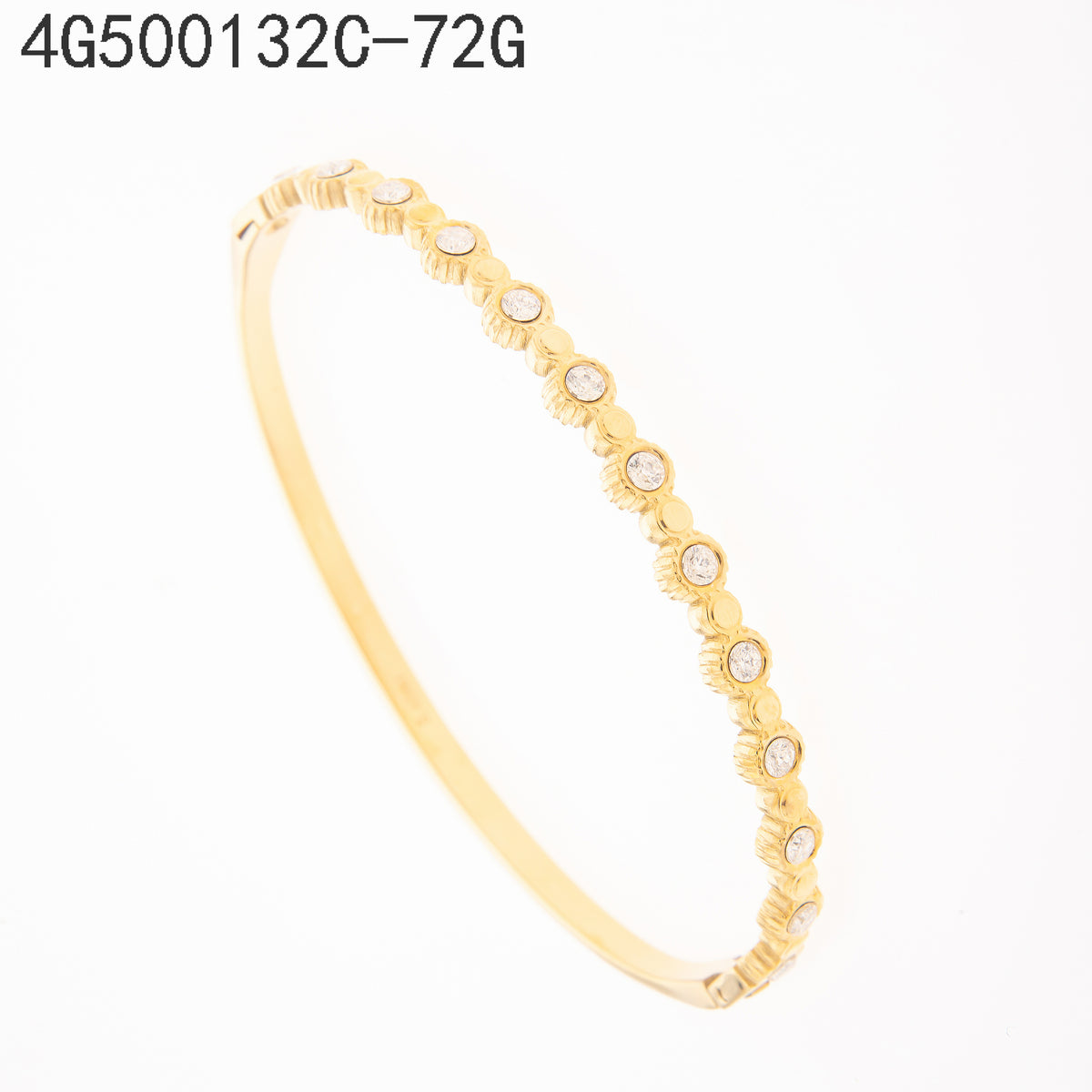 Brazalete Zirconia blanca Dorado