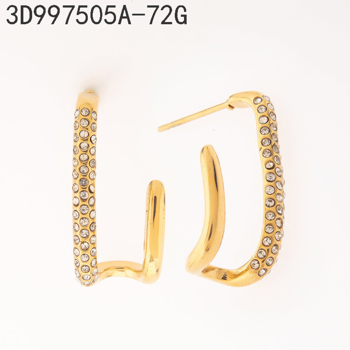 Pendientes Zirconia blanca Dorado
