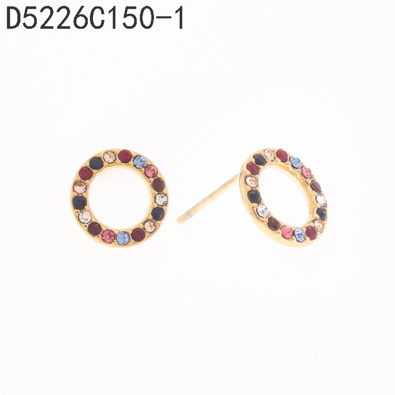 Pendientes de circonita multicolor Oro Grueso 14K