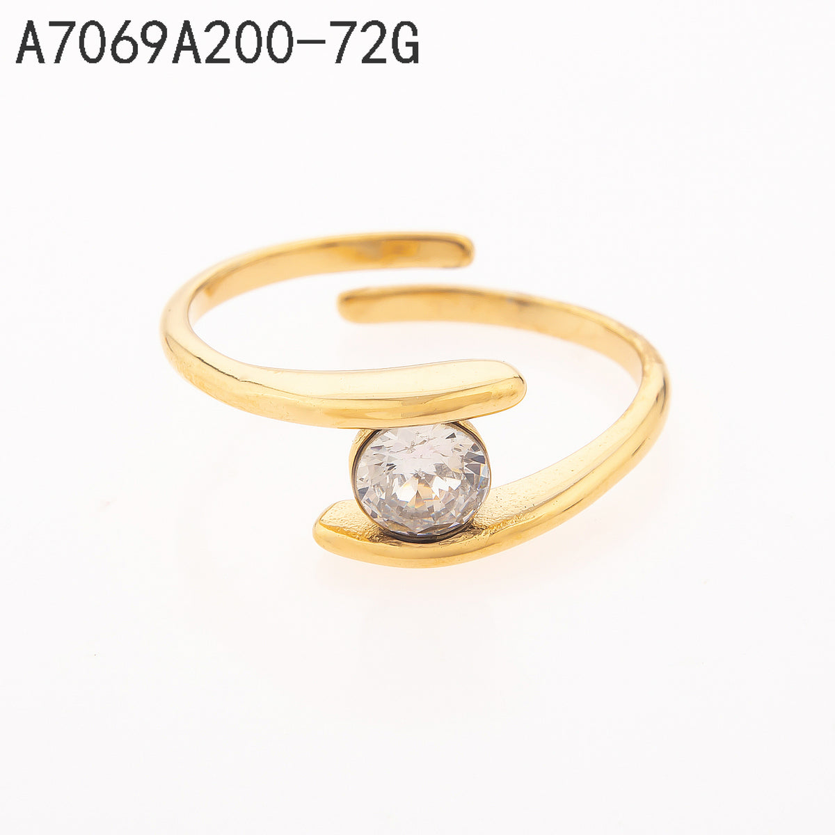 Anillo Zirconia blanca Dorado