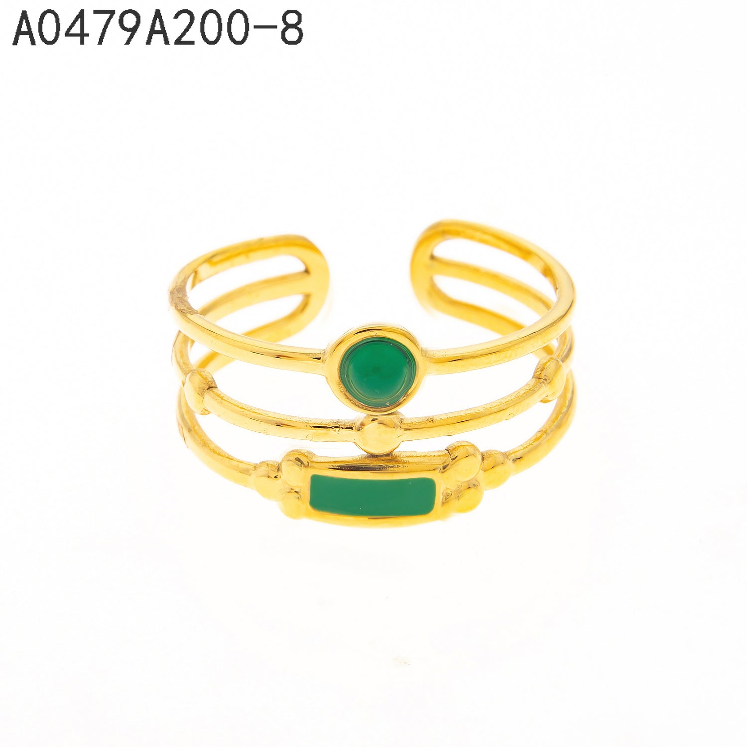 Anillo Triple Band Stone