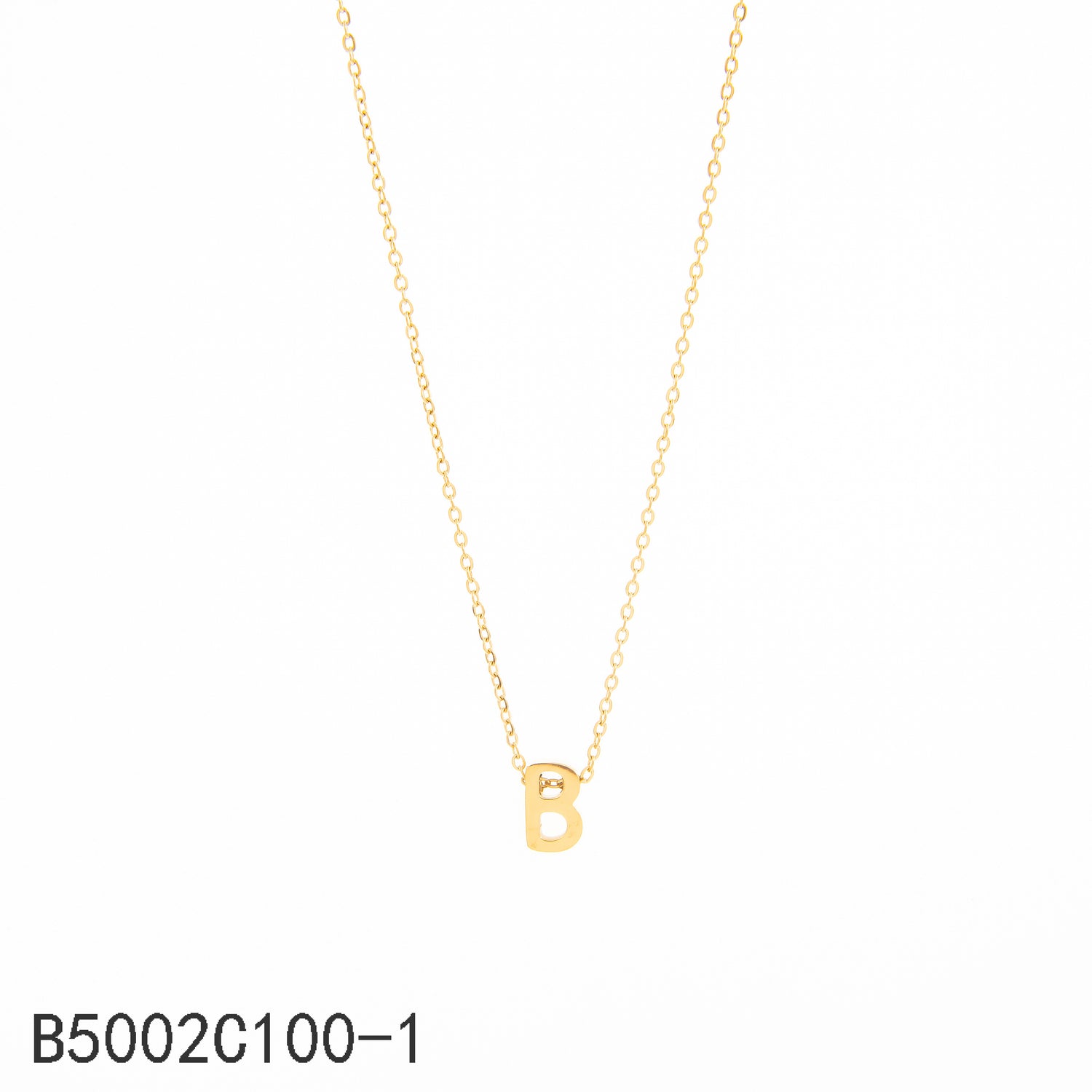 Collar con la letra B Oro Grueso 14K