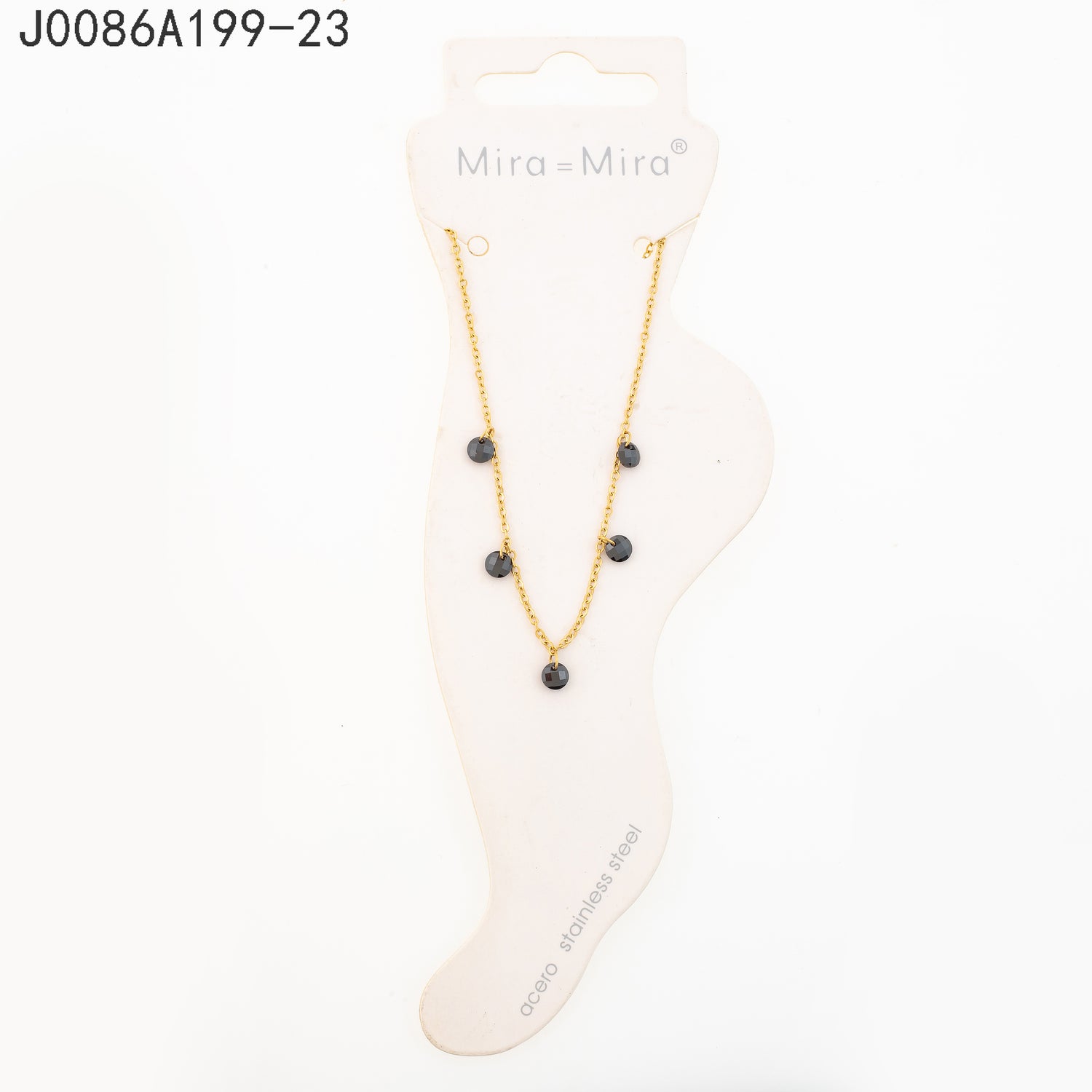 Tobillera de circón negro