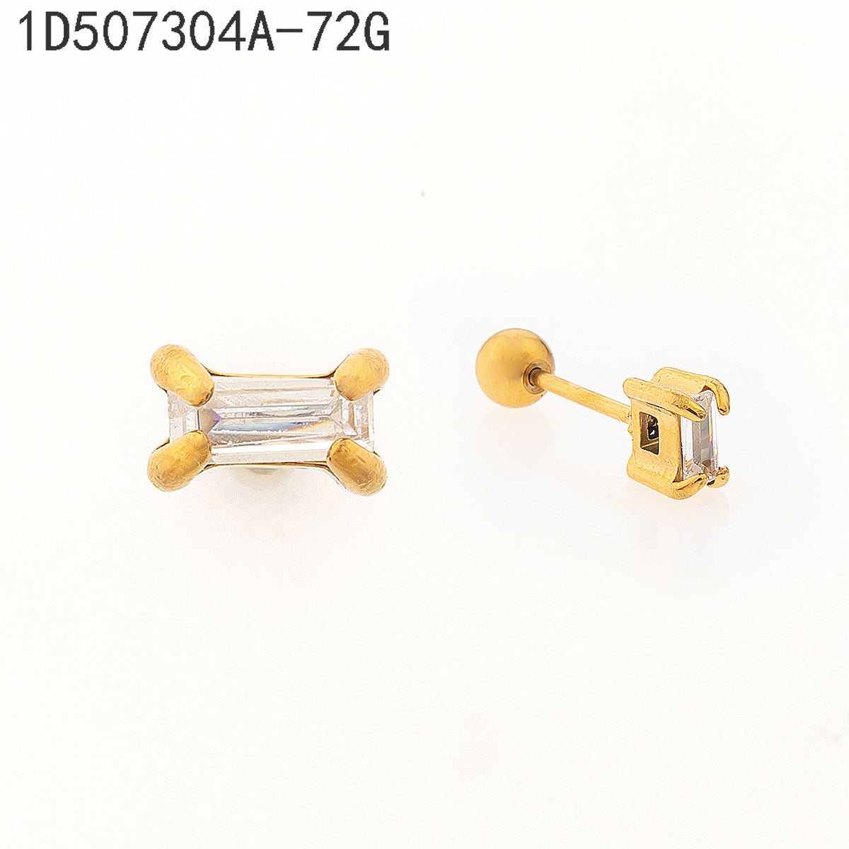 Pendientes Zirconia blanca Dorado