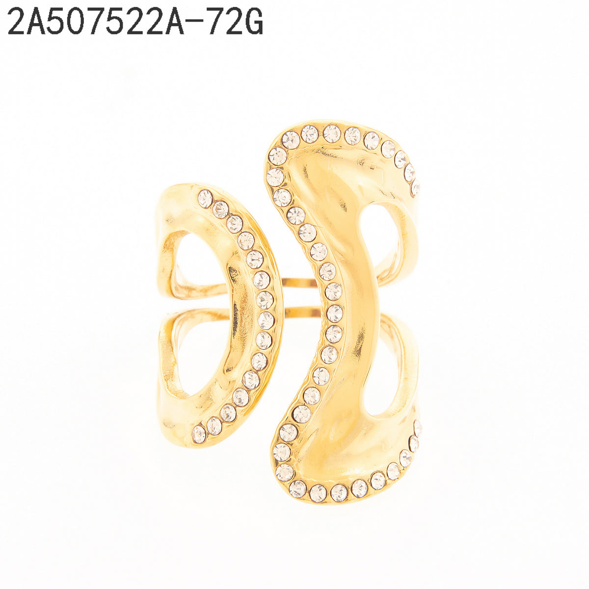 Anillo Zirconia blanca Dorado