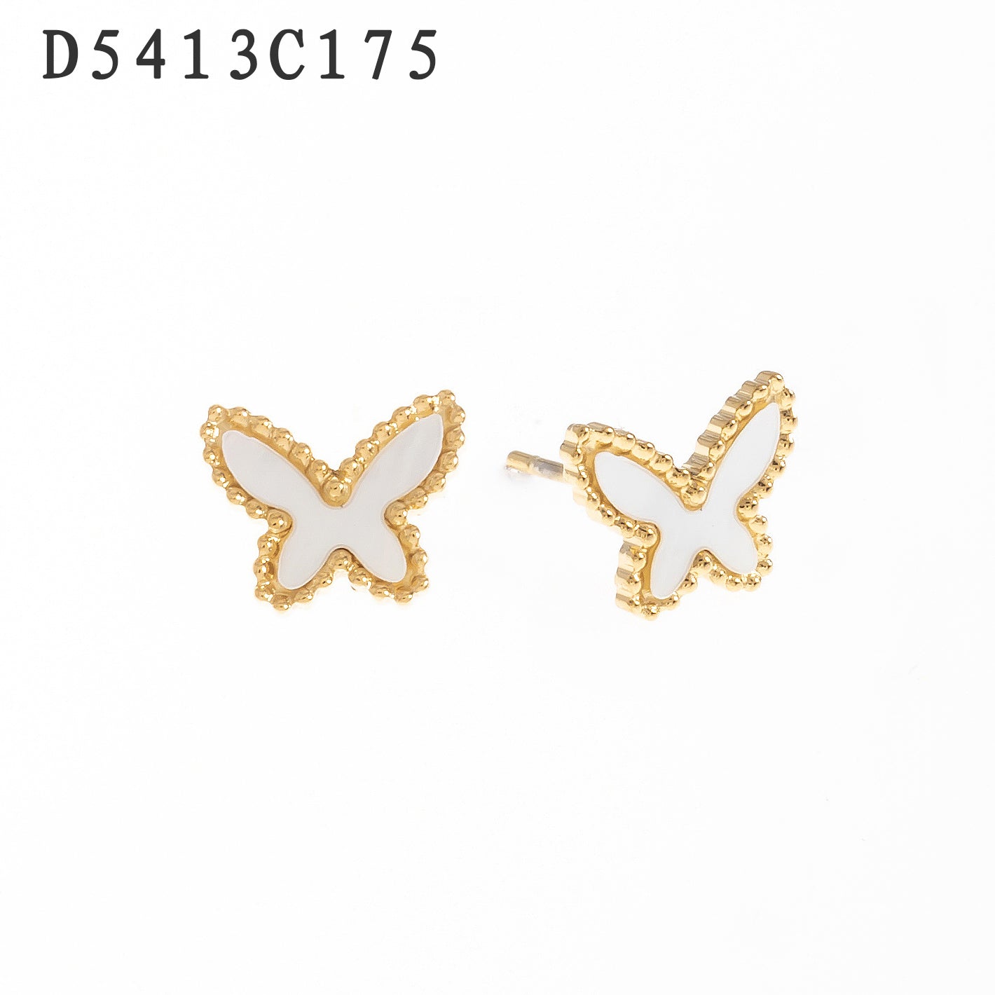 Pendientes de botón de nácar (plata)