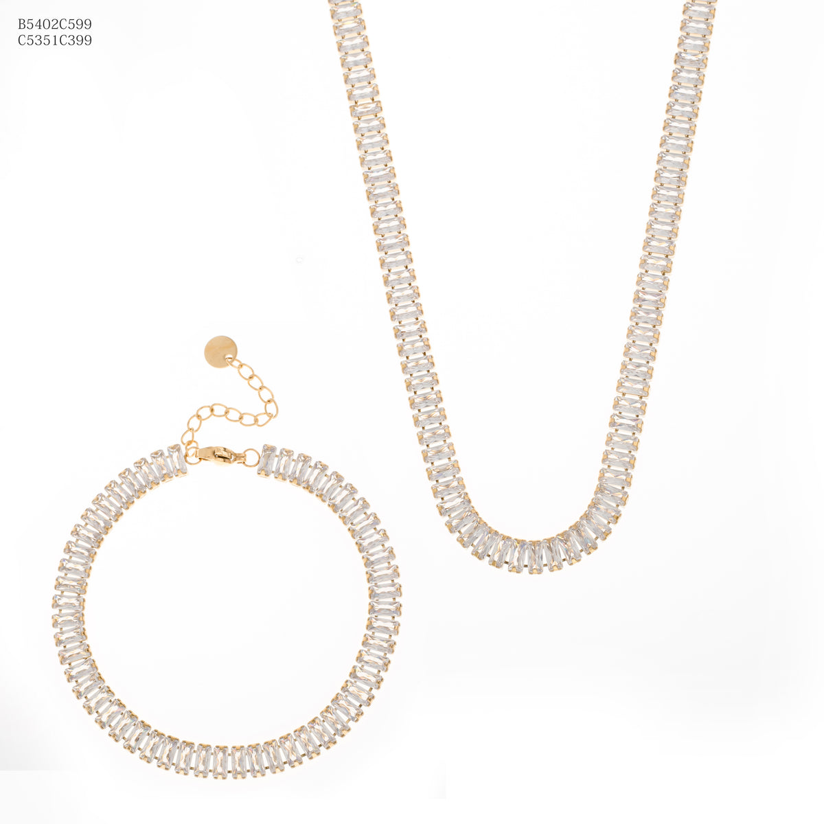 Collar Zirconia blanca Dorado