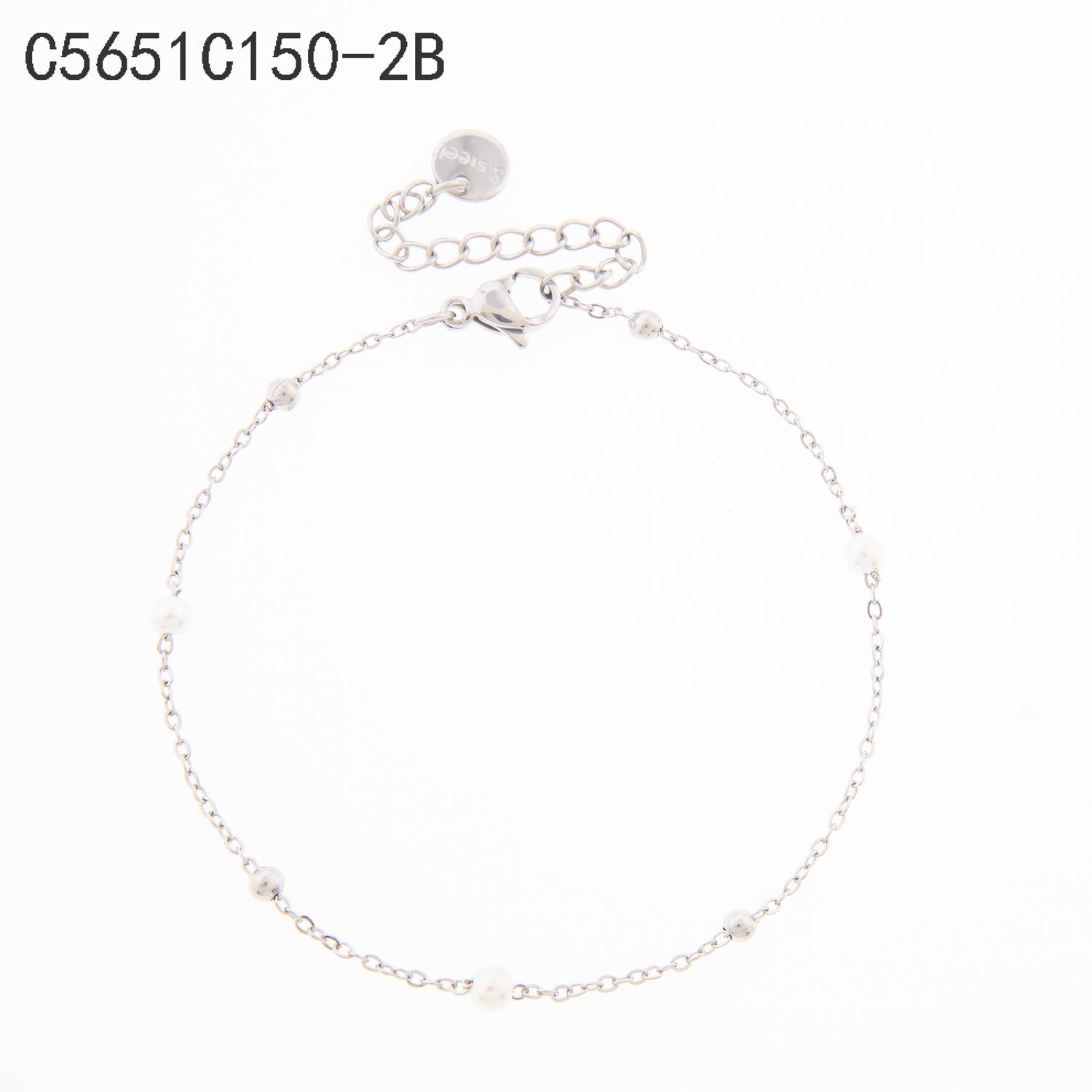 Pulsera de perlas (plata)