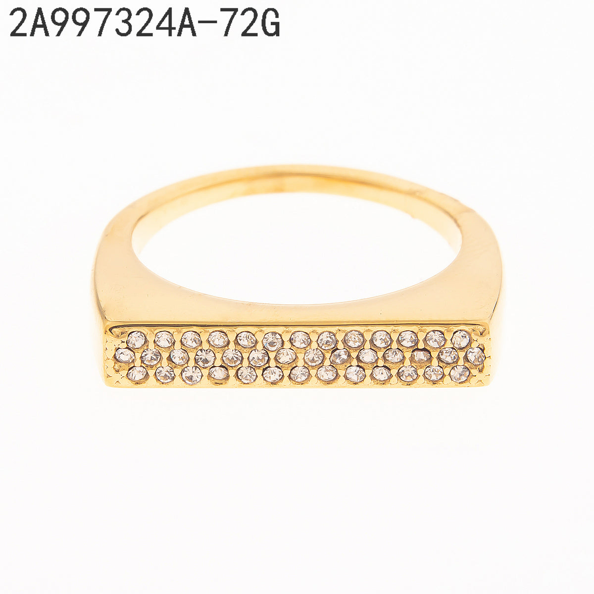 Anillo Zirconia blanca Dorado