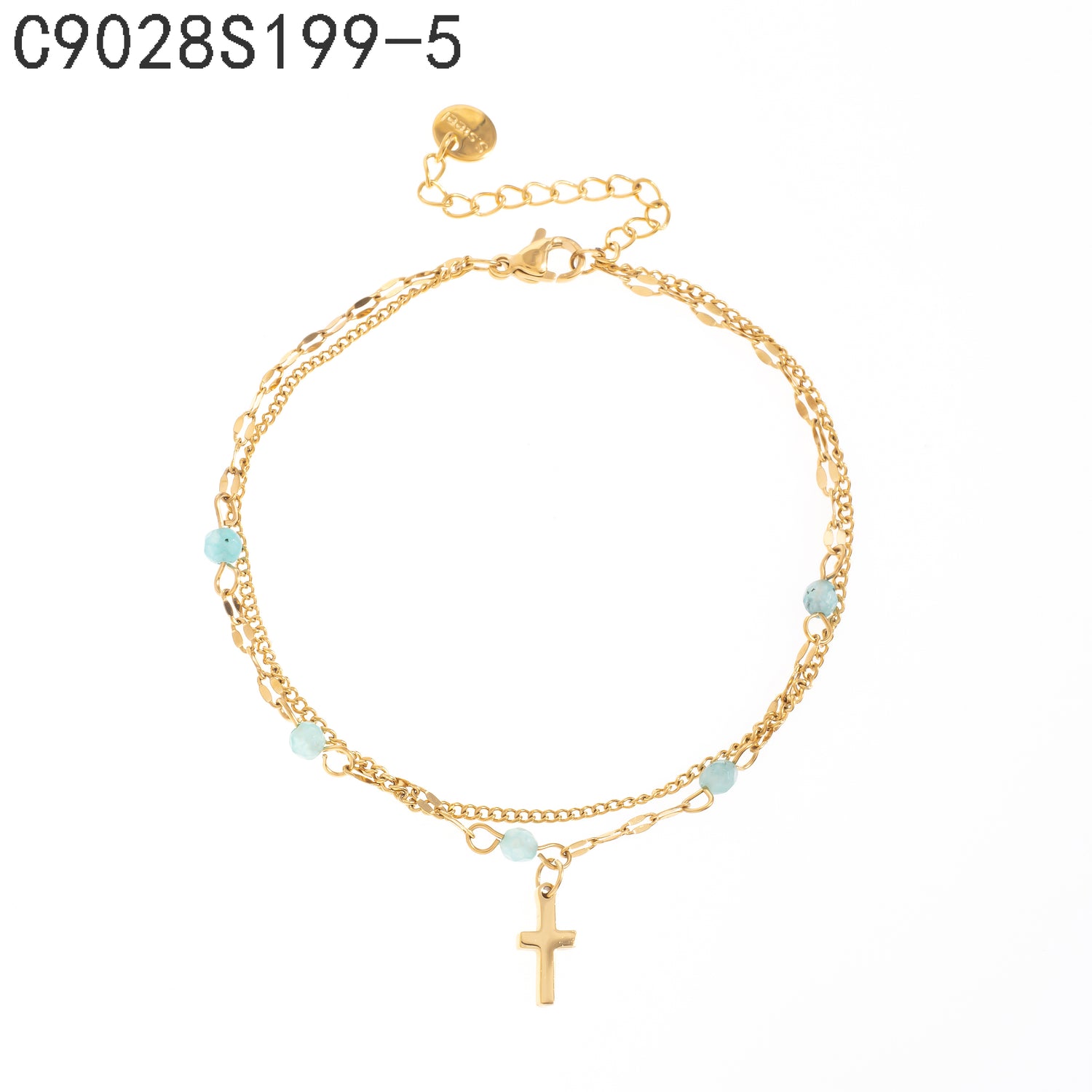 Pulsera de piedra Oro Grueso 14K