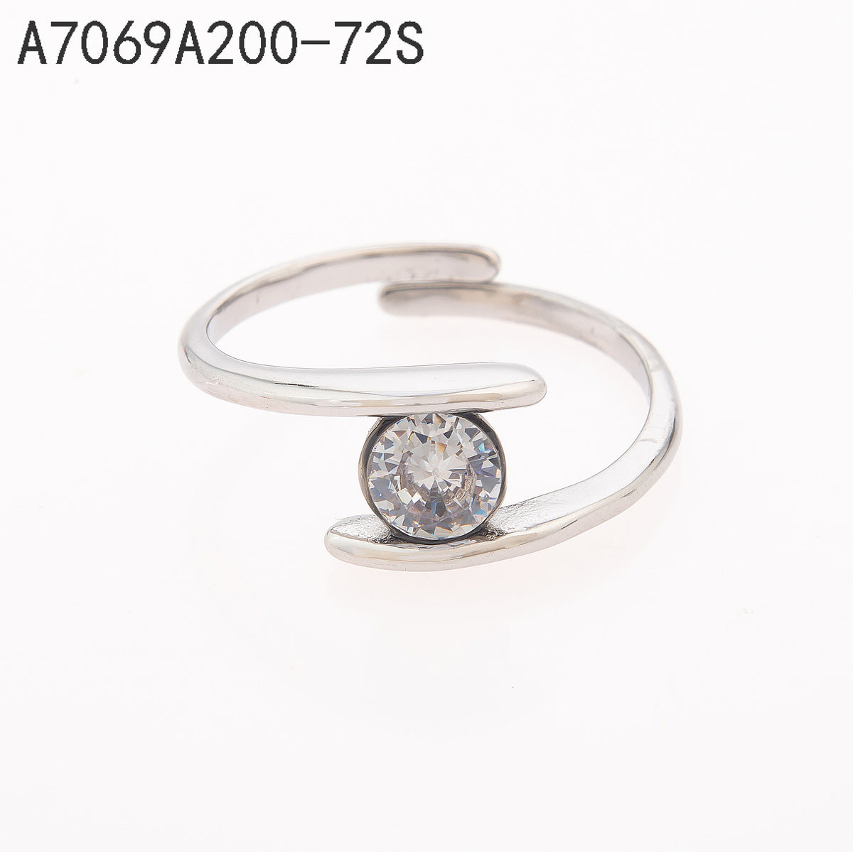 Anillo Zirconia blanca Dorado