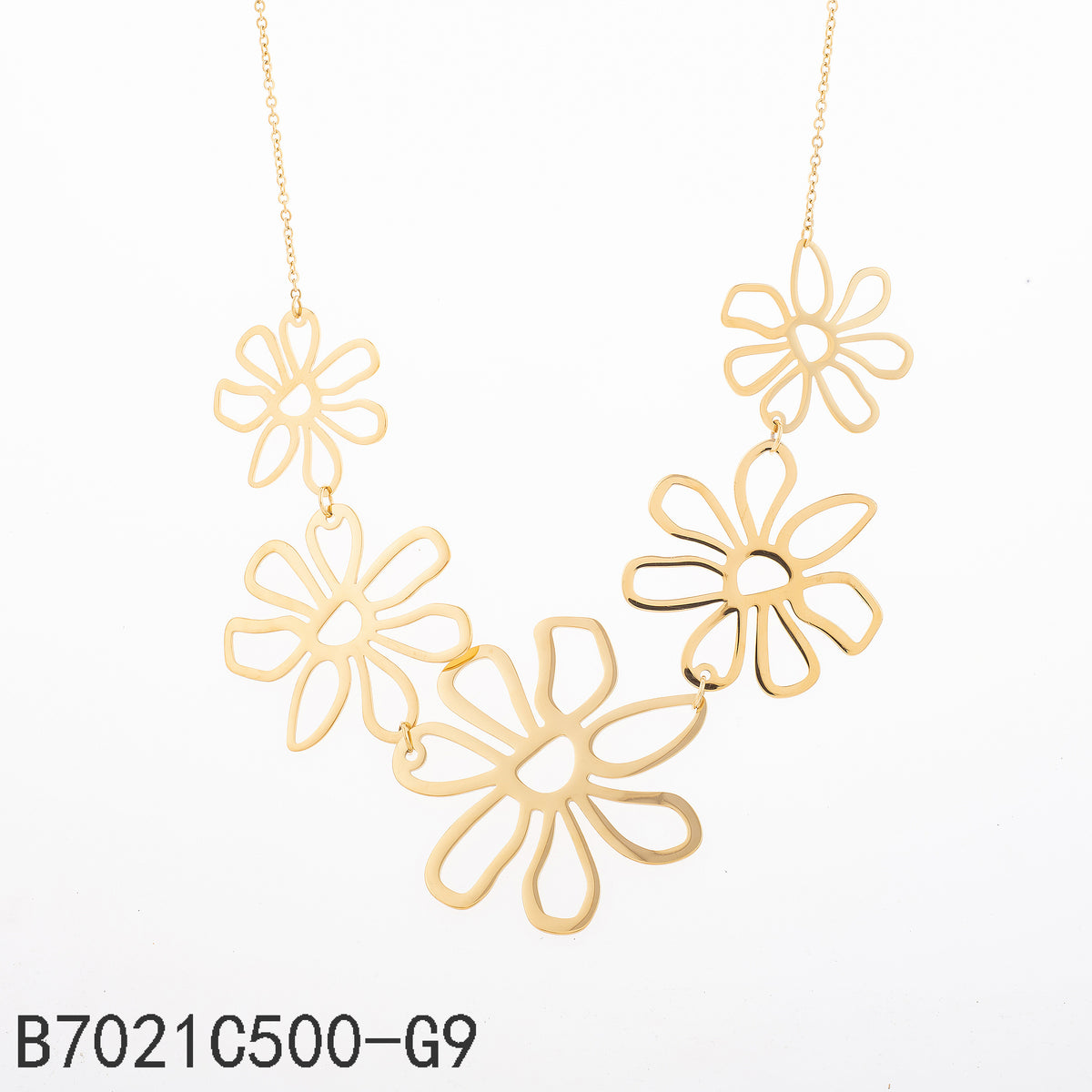 Collar  Dorado Flores y plantas