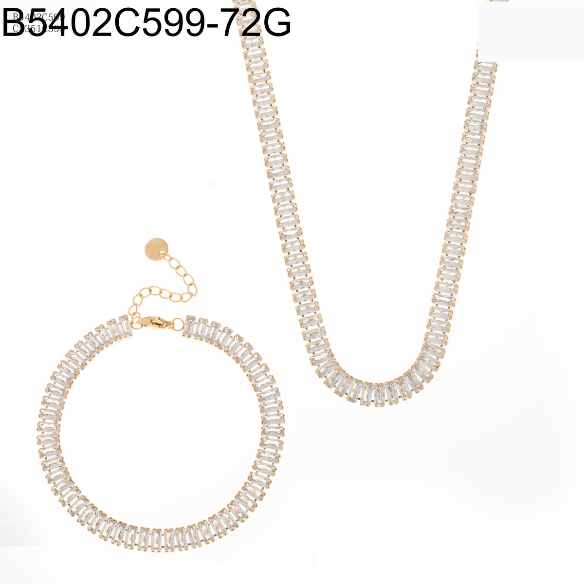 Collar Zirconia blanca Dorado