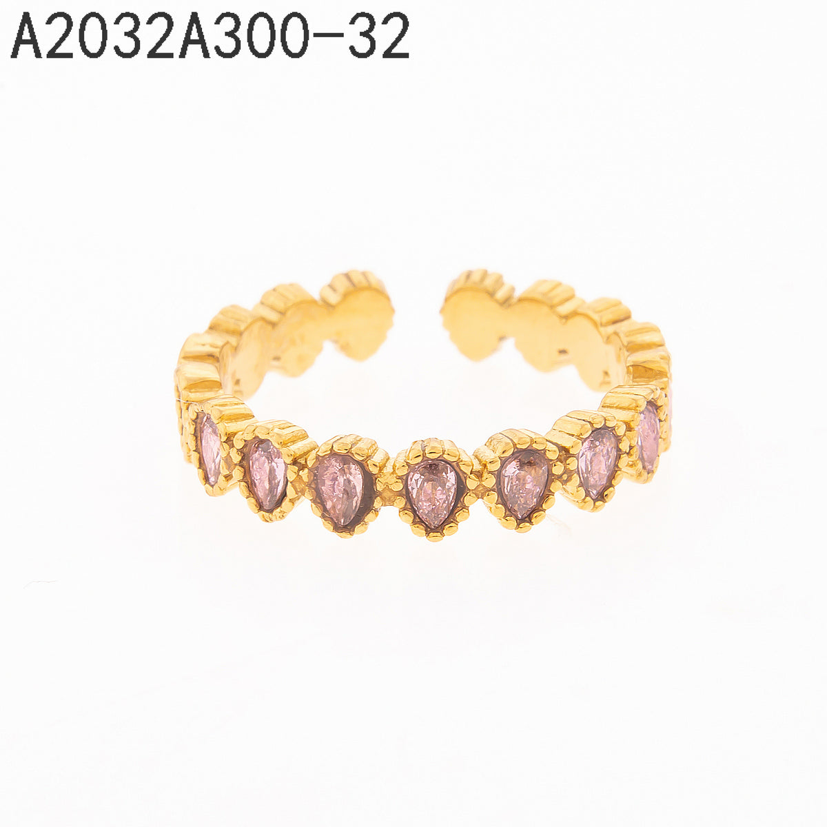 Anillo Zirconia negra Dorado