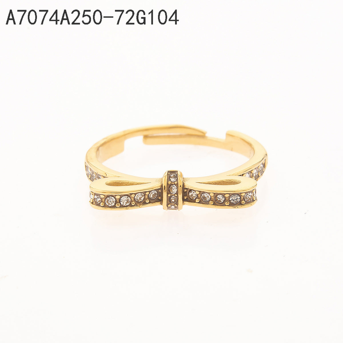 Anillo Zirconia blanca Dorado Cinta de mariposa
