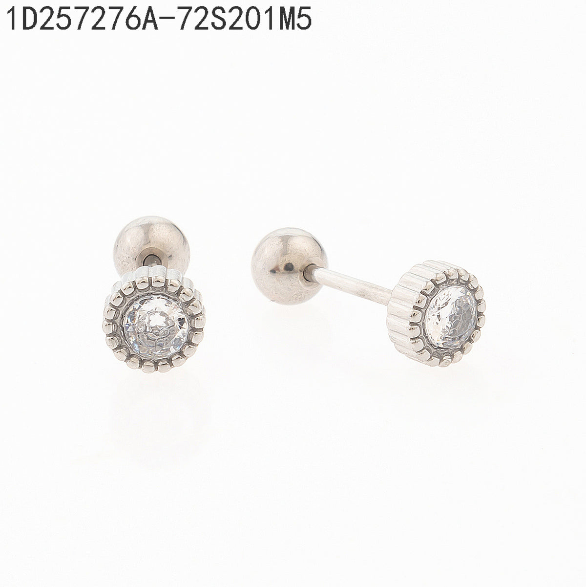 Pendientes Zirconia blanca Plateado Círculo 5 Milimetros