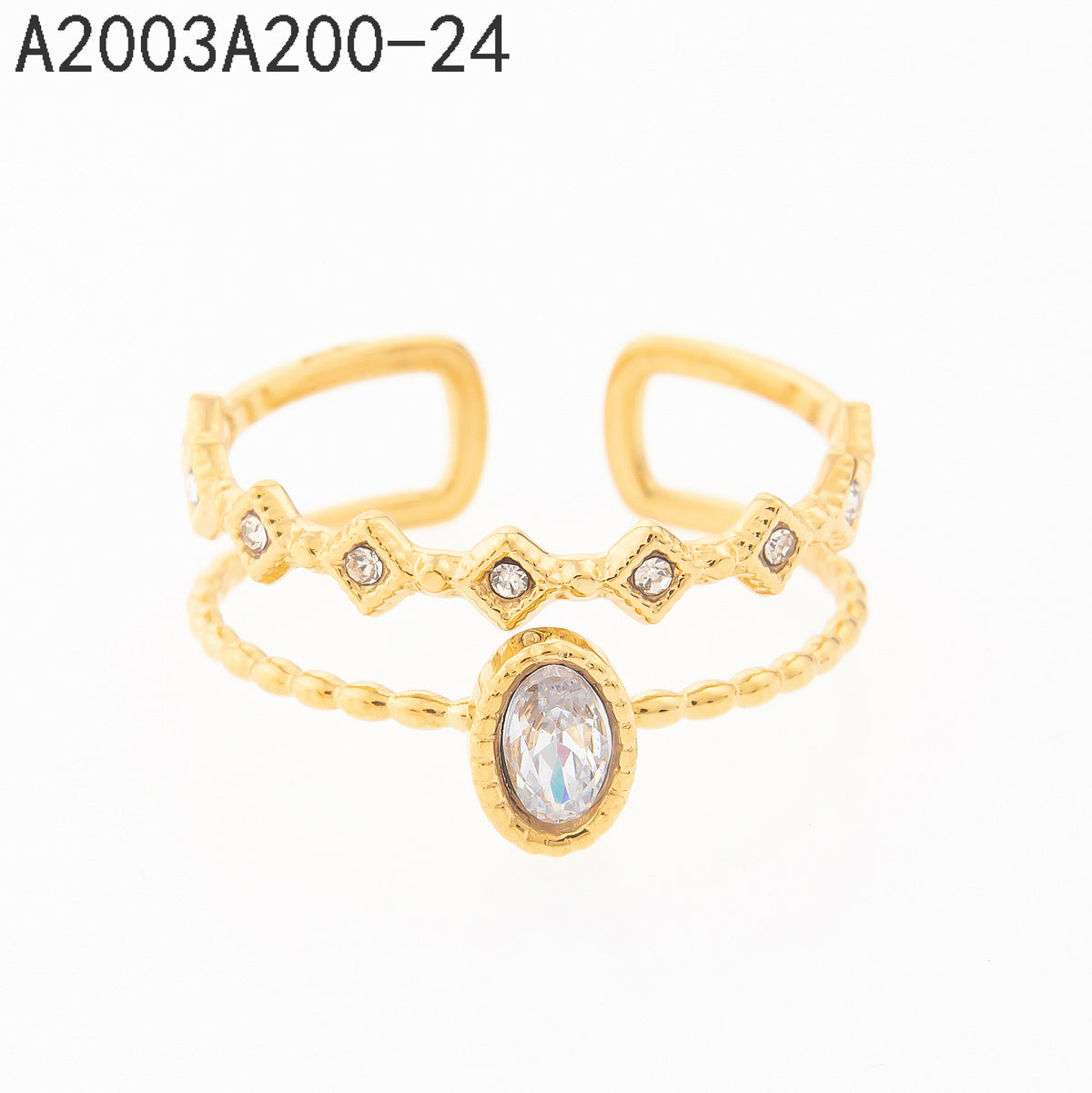 Anillo Granate Dorado