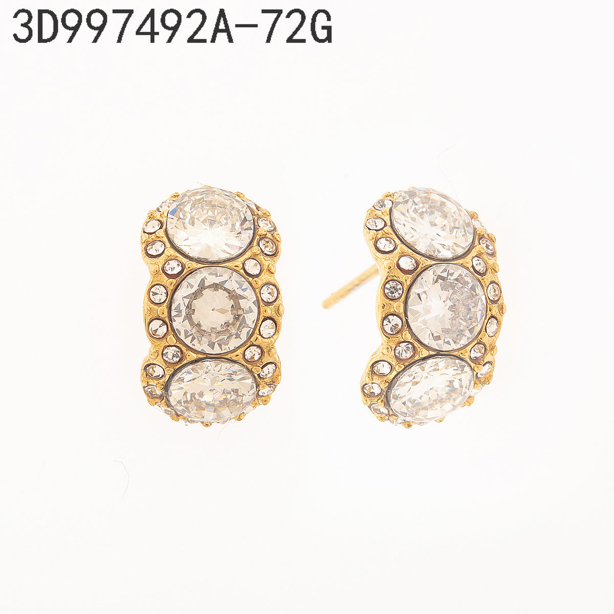 Pendientes Zirconia blanca Dorado