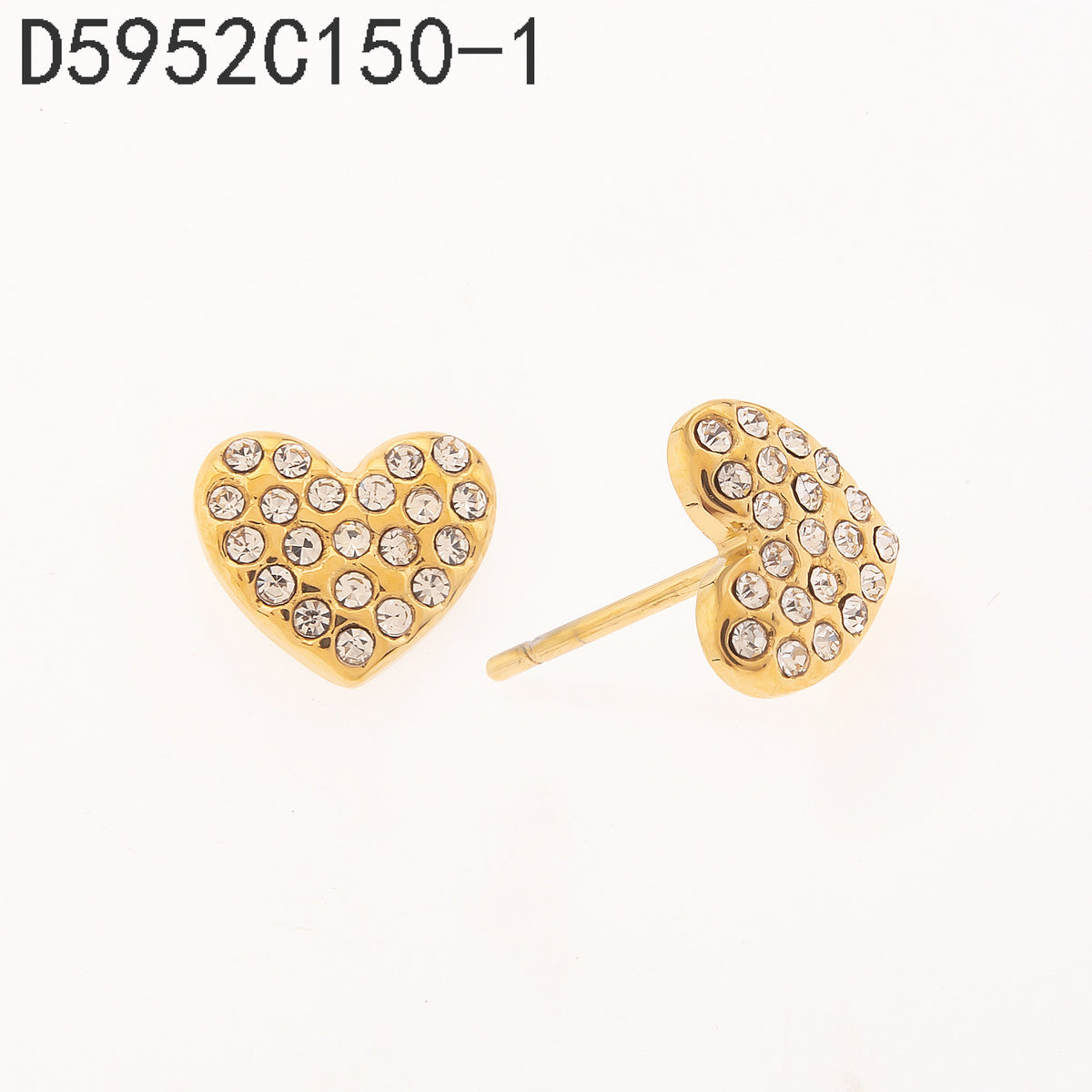 Pendientes Zirconia blanca Dorado Corazón