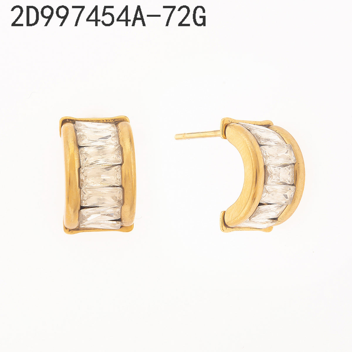 Pendientes Zirconia blanca Dorado