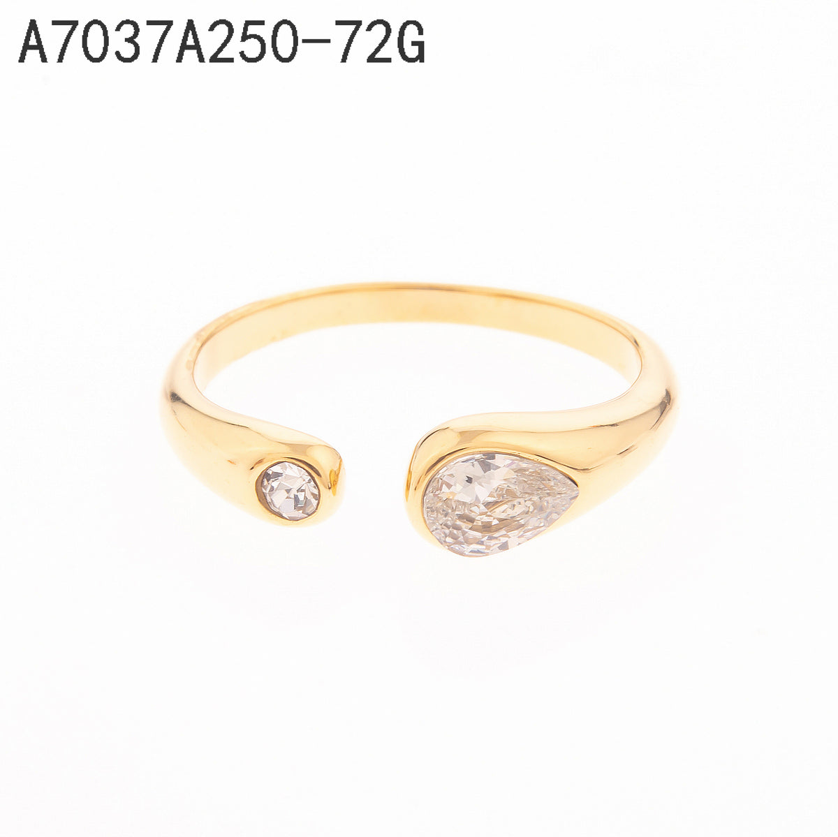 Anillo Zirconia blanca Dorado