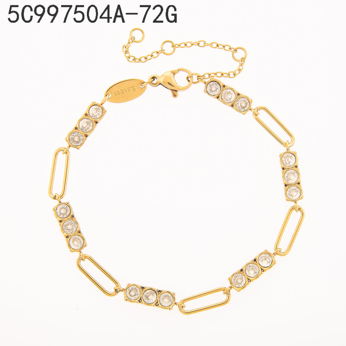 Pulsera Zirconia blanca Dorado