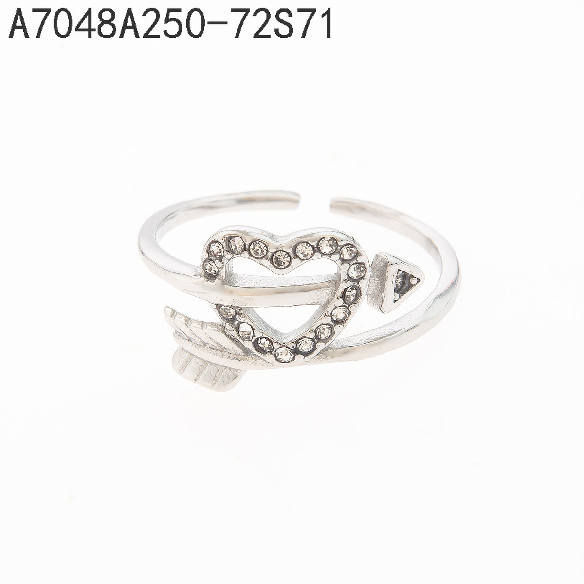 Anillo Zirconia blanca Dorado Corazón