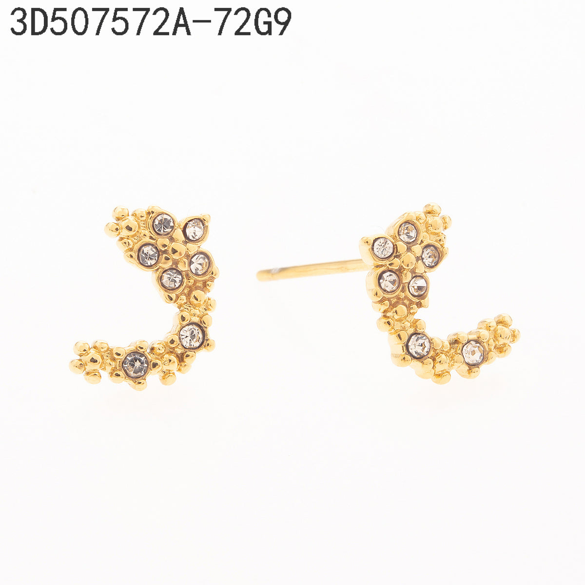 Pendientes Zirconia blanca Dorado Flores y plantas