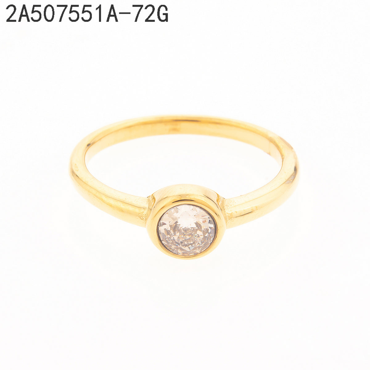 Anillo Zirconia blanca Dorado