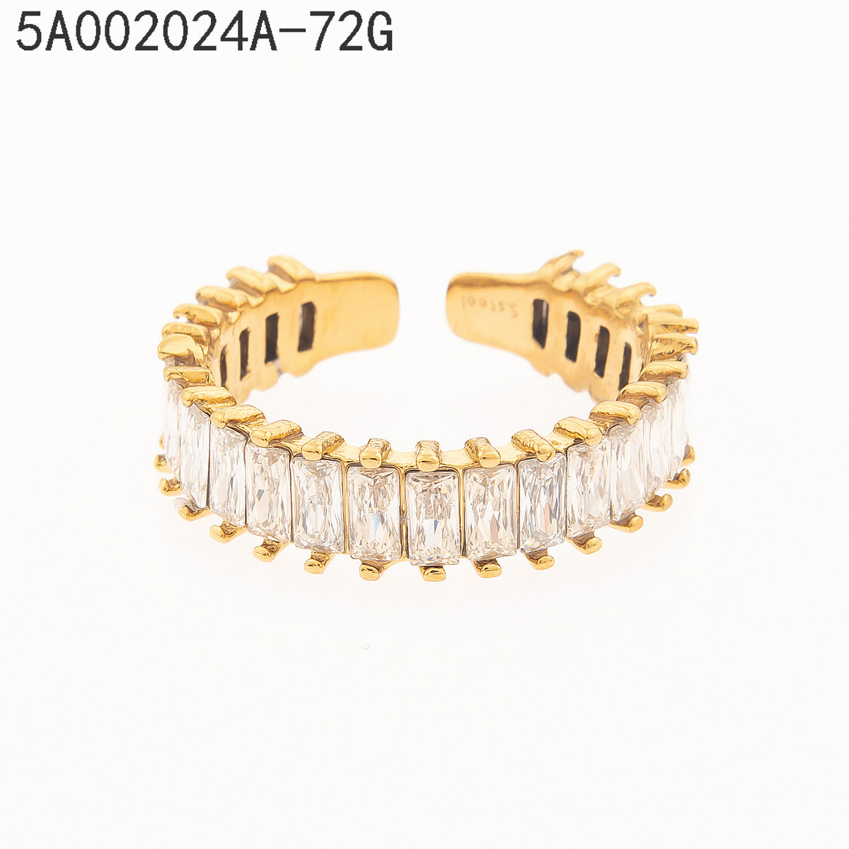 Anillo Zirconia blanca Dorado