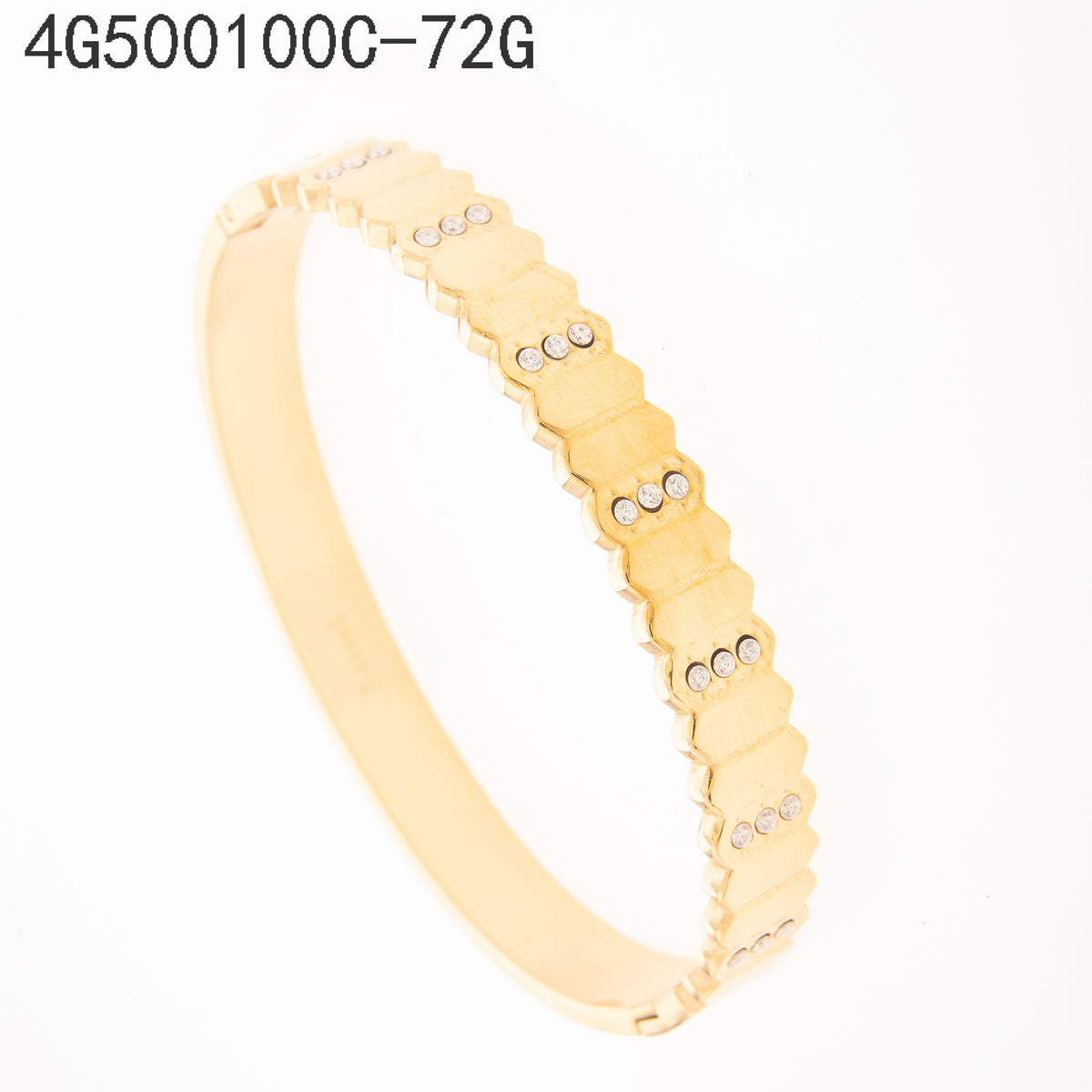 Brazalete Zirconia blanca Dorado