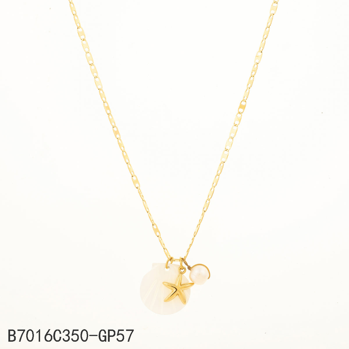 Collar  Dorado con Perla Elementos del mar