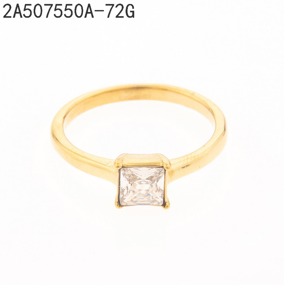 Anillo Zirconia blanca Dorado