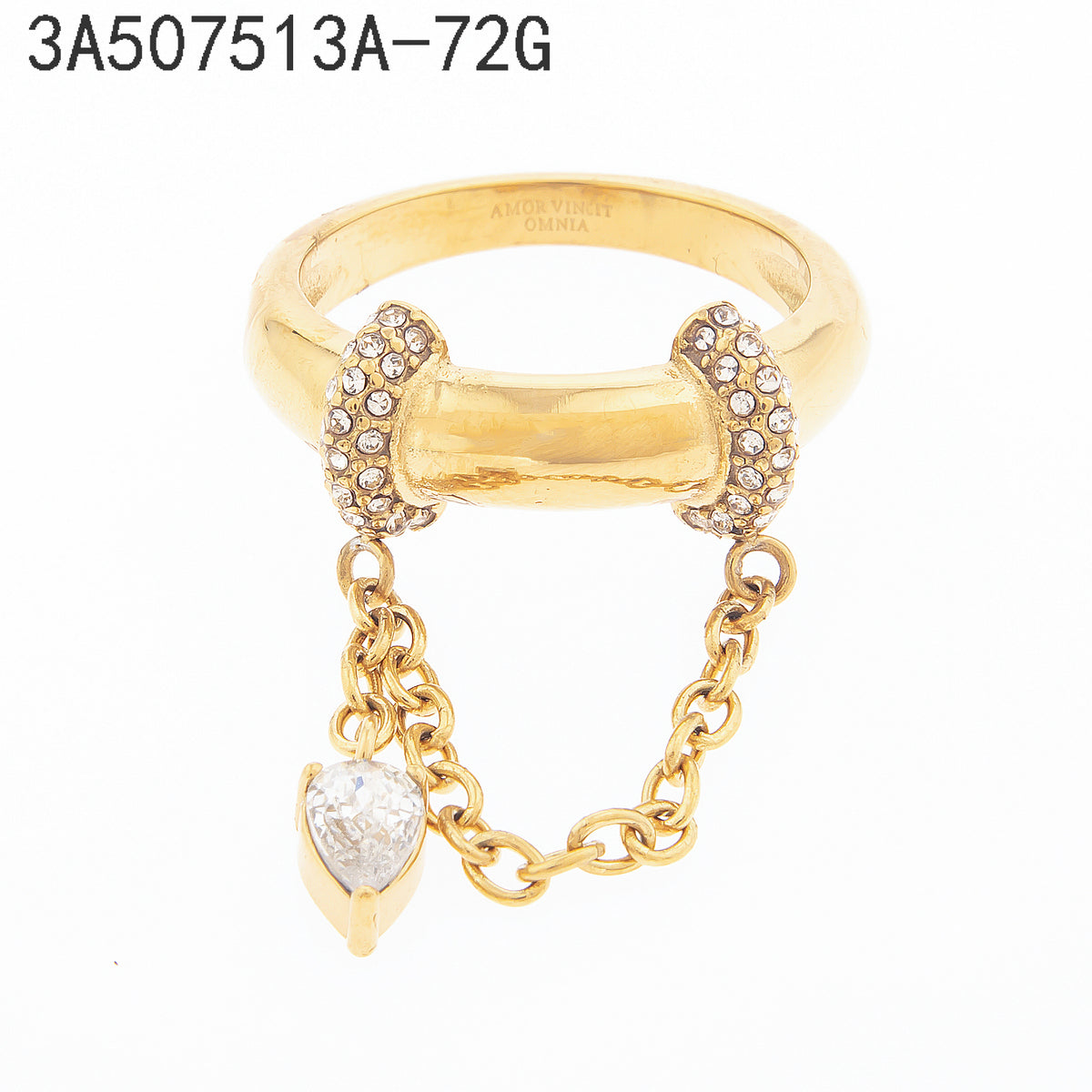 Anillo Zirconia blanca Dorado