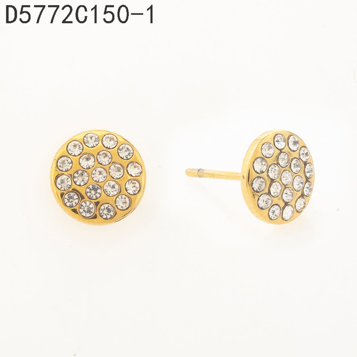 Broqueles Zirconia blanca Dorado  8 Milimetros