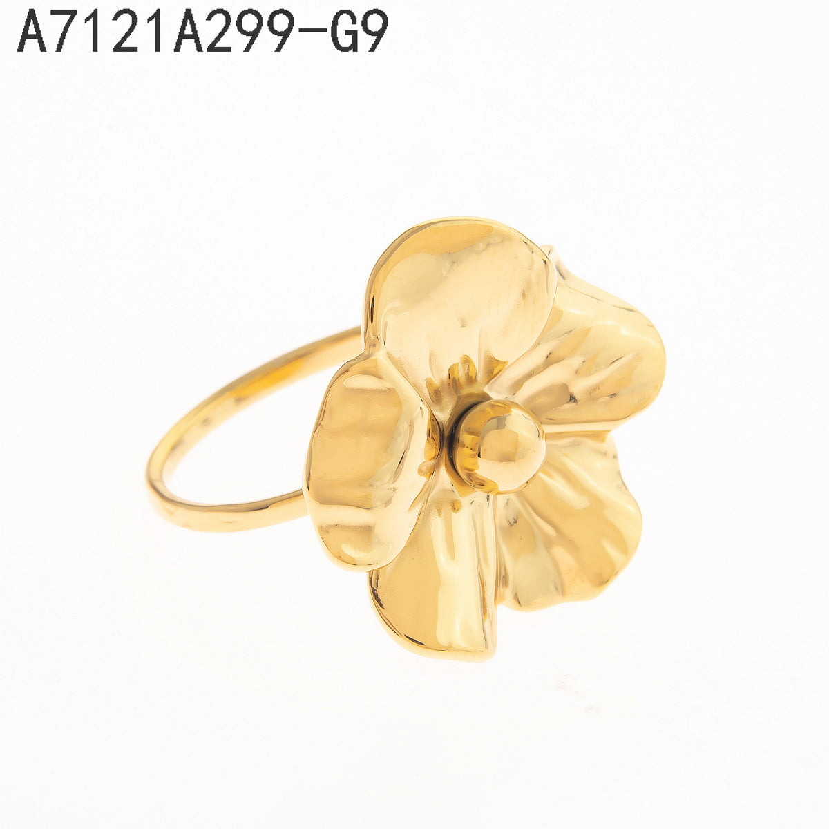 Anillo  Dorado Flores y plantas