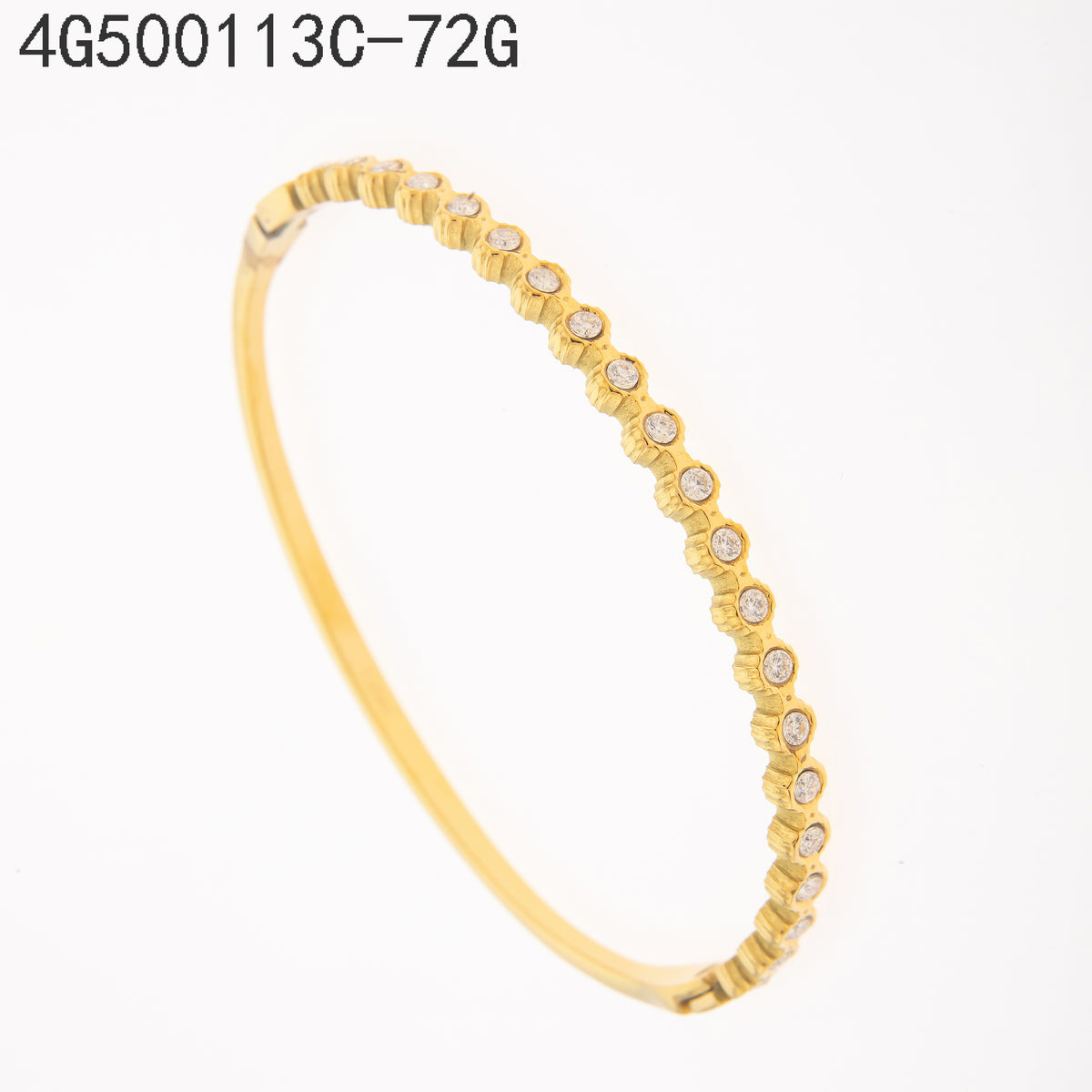 Brazalete Zirconia blanca Dorado