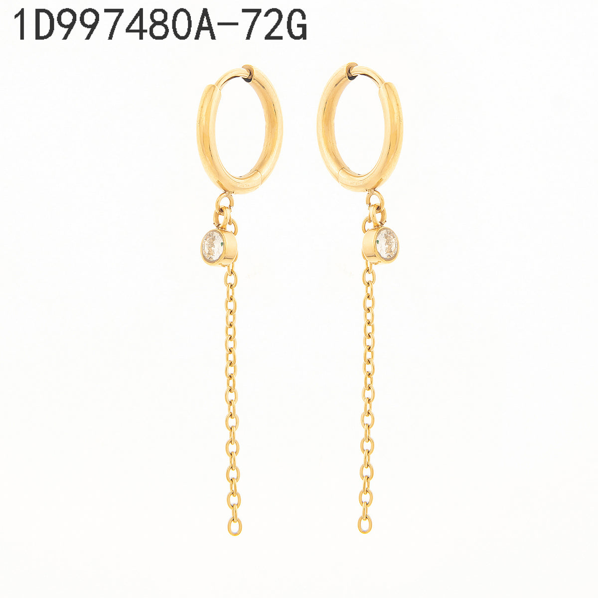 Pendientes Zirconia blanca Dorado