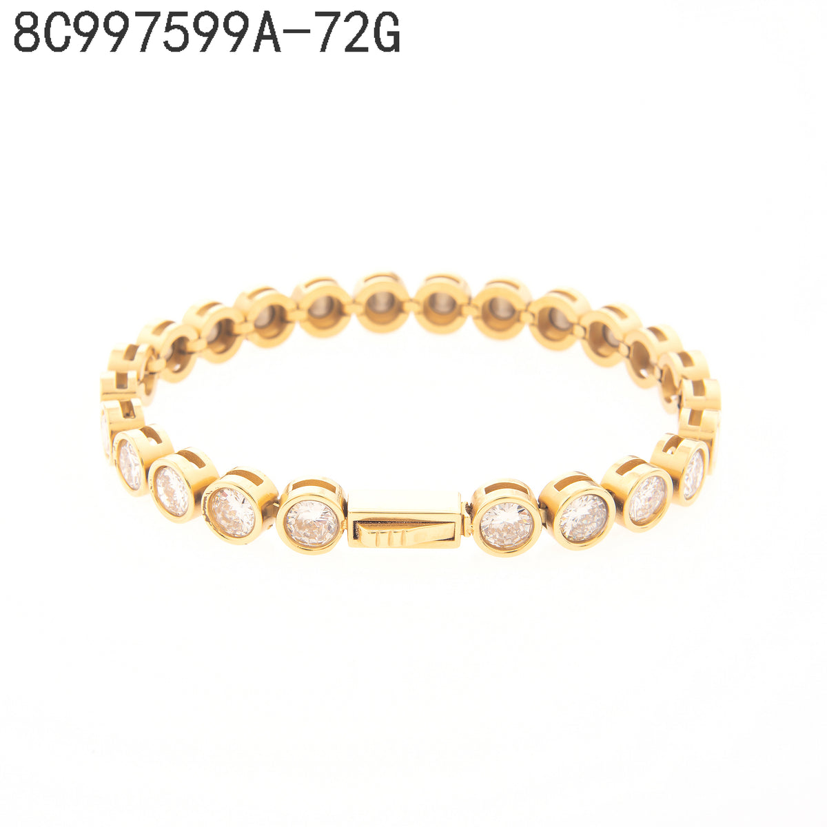 Pulsera Zirconia blanca Dorado