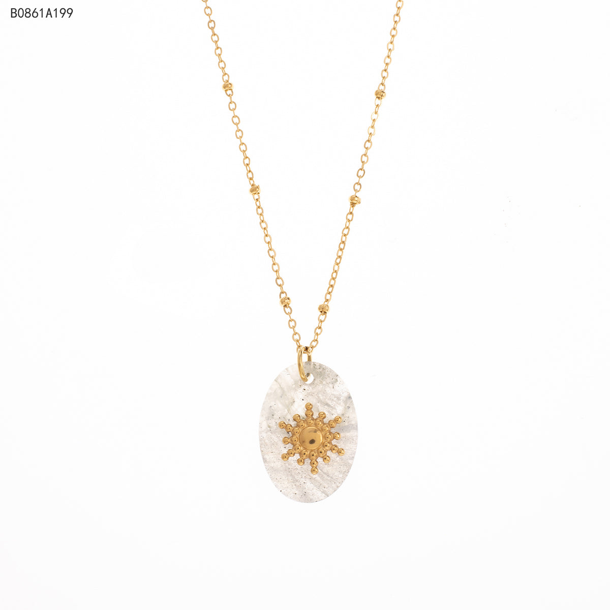 Collar de piedra Oro Grueso 14K