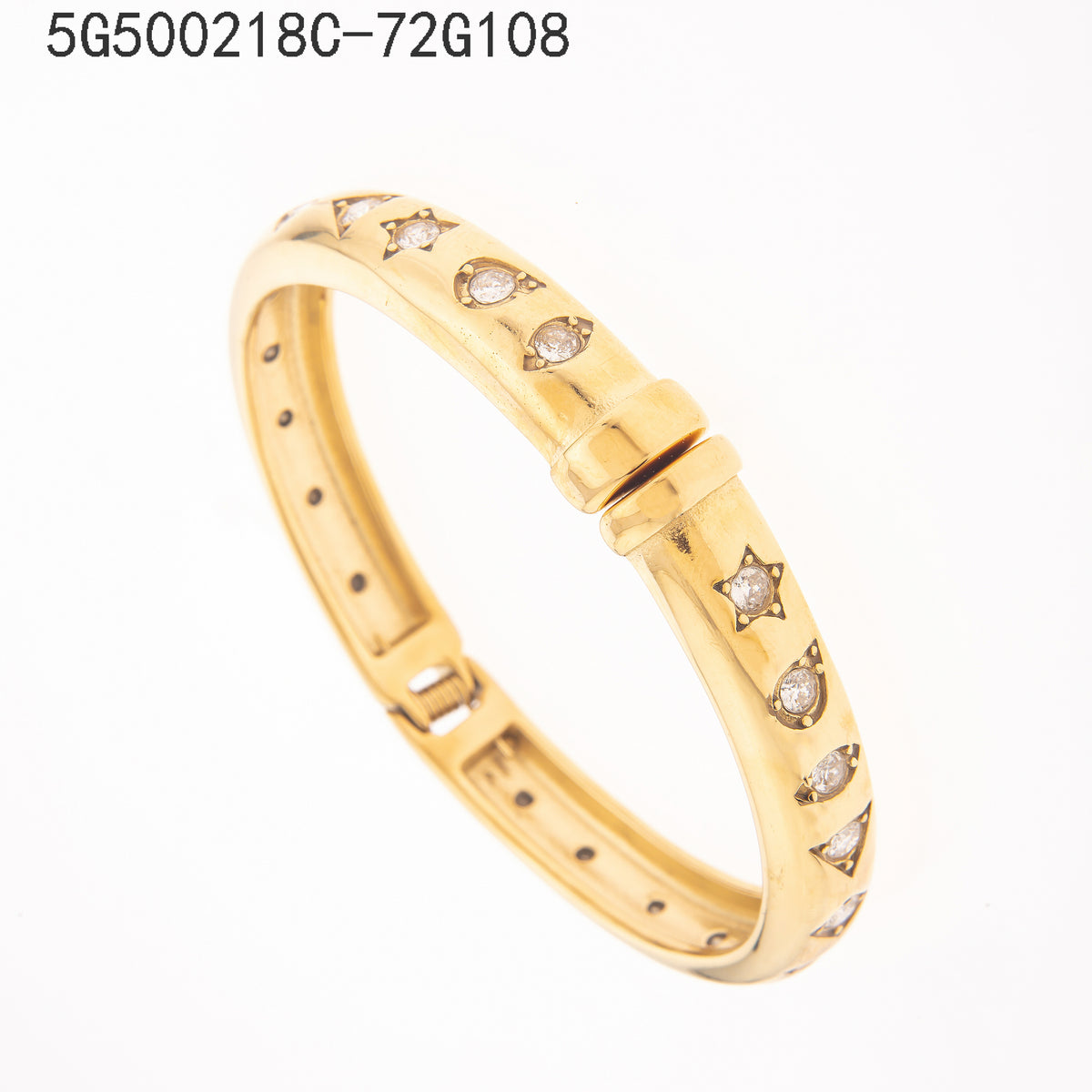Brazalete Zirconia blanca Dorado s variados