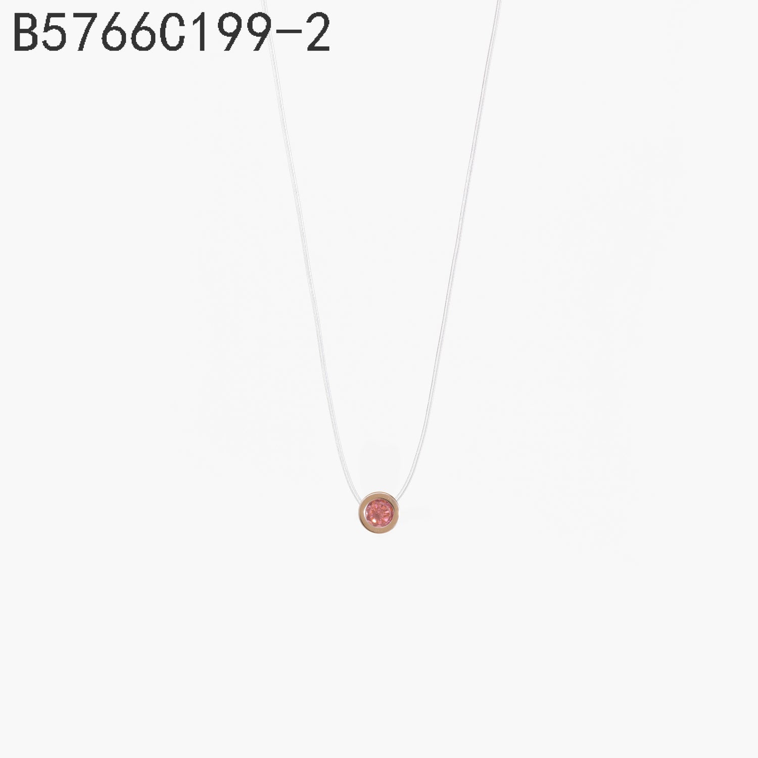 Collar de circonita rosa (plata)