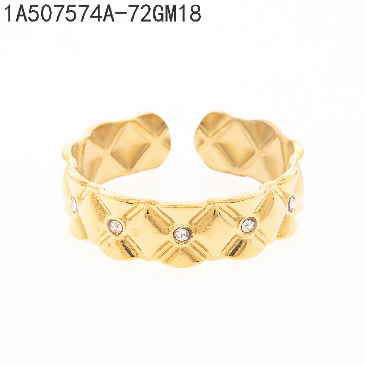 Anillo Zirconia blanca Dorado  18 Milimetros