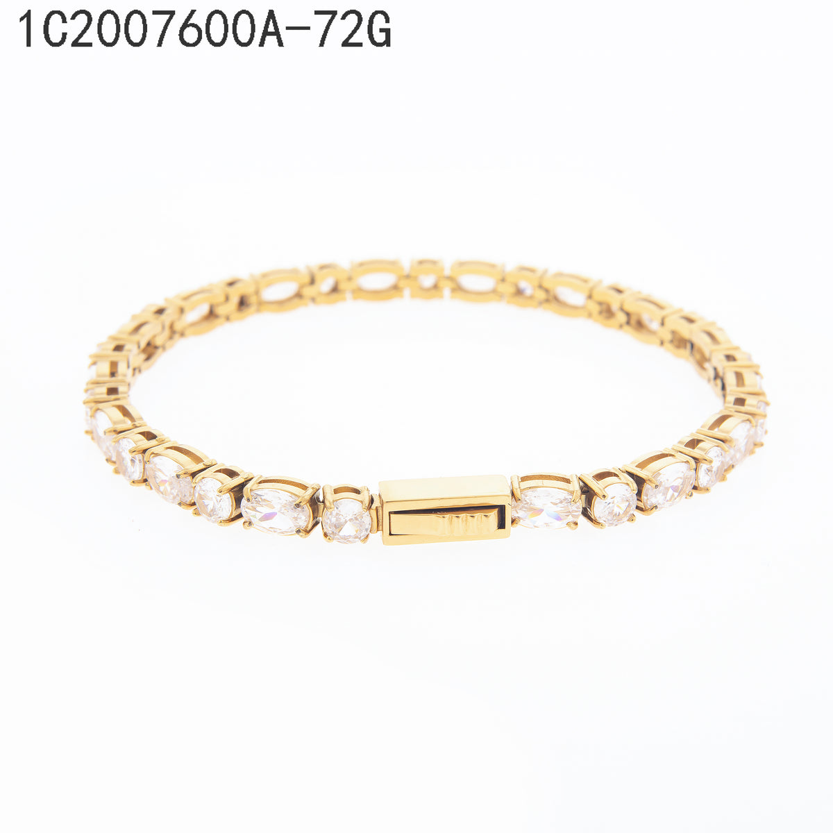 Pulsera Zirconia blanca Dorado