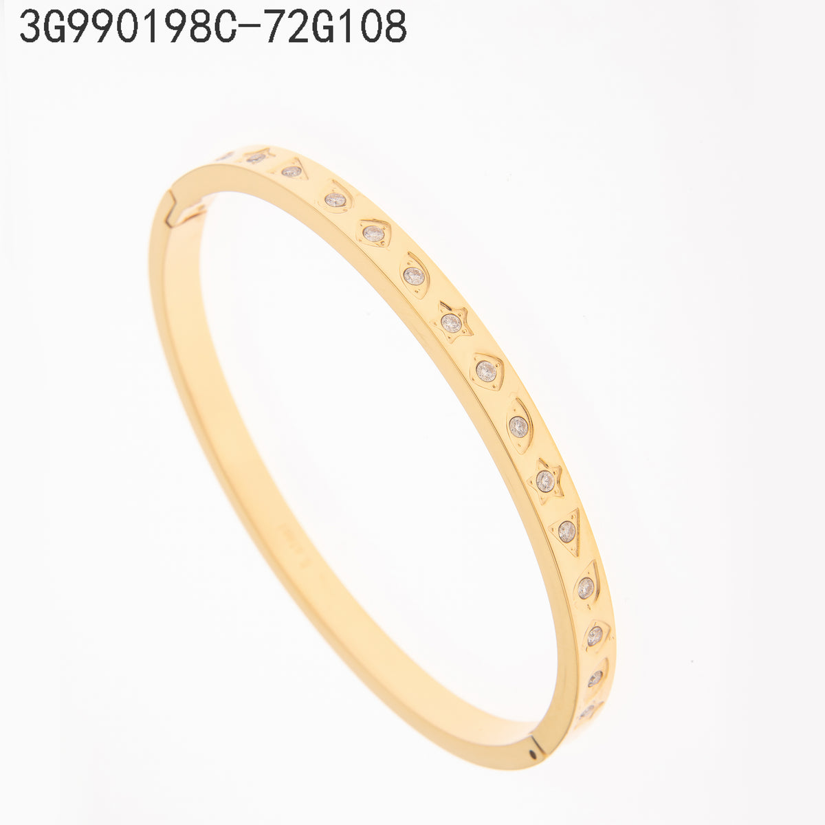 Brazalete Zirconia blanca Dorado s variados