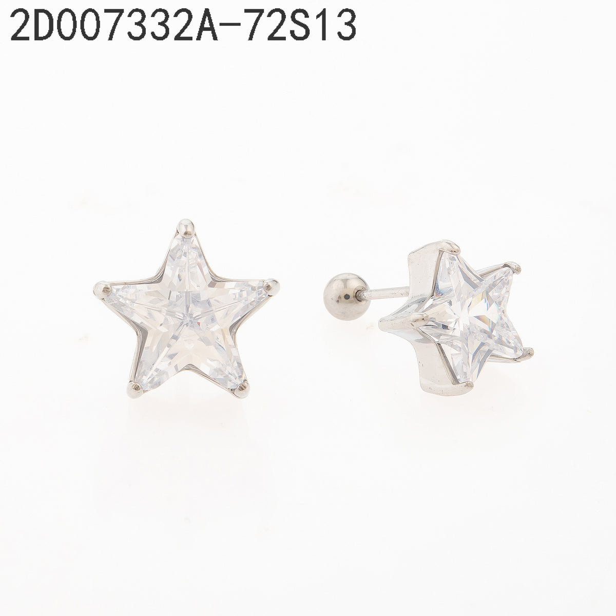 Pendientes Zirconia blanca Plateado Estrella