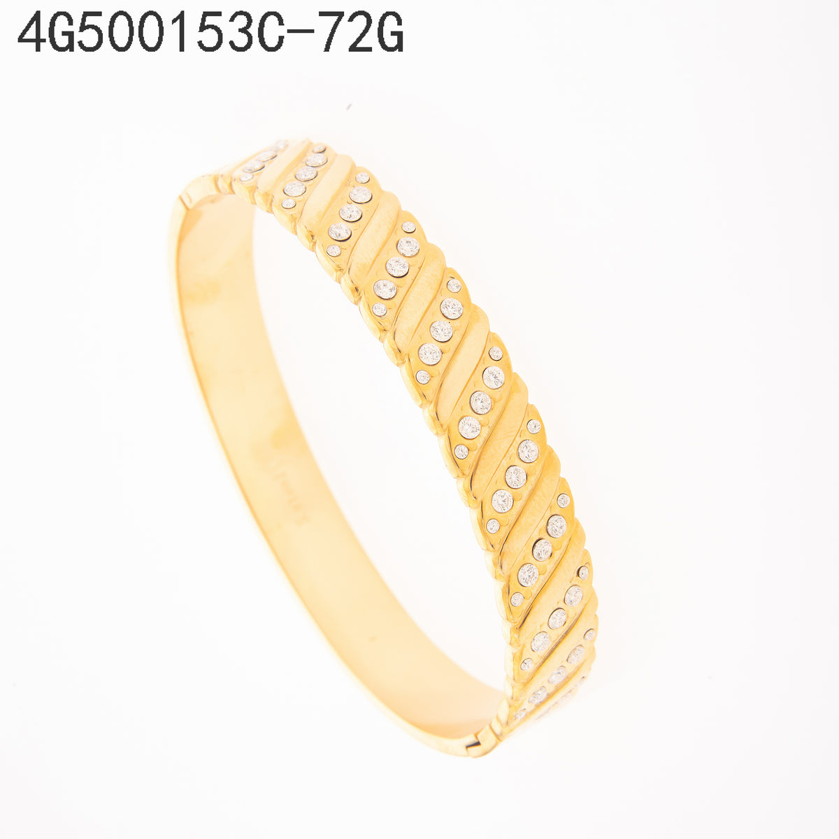Brazalete Zirconia blanca Dorado