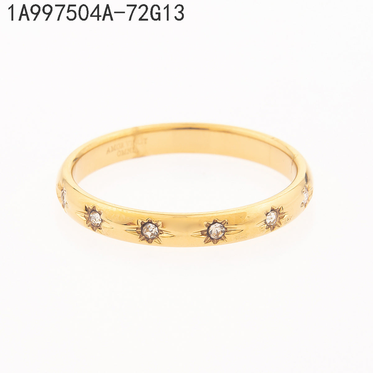 Anillo Zirconia blanca Dorado Estrella