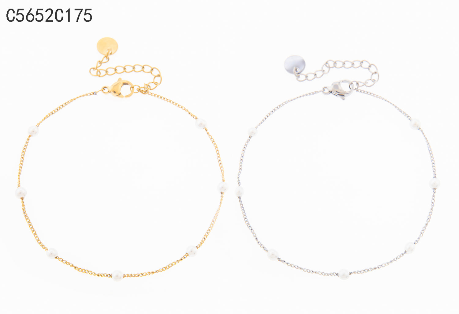 Pulsera de perlas (plata)