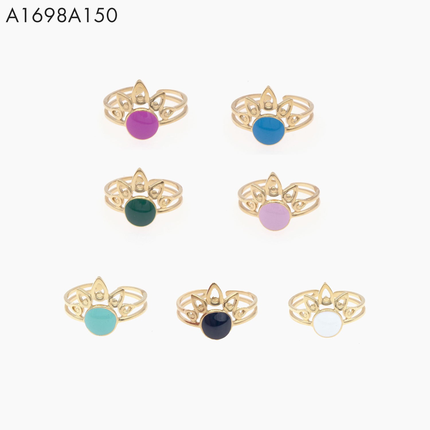 Anillo blanco Oro Grueso 14K